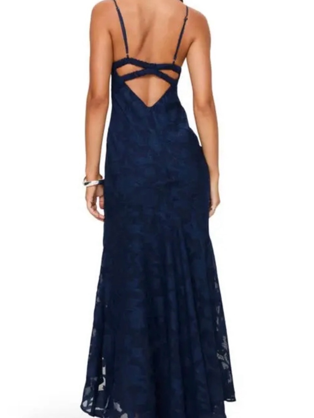 Princess Polly Navy Lace Backless Maxi Dress